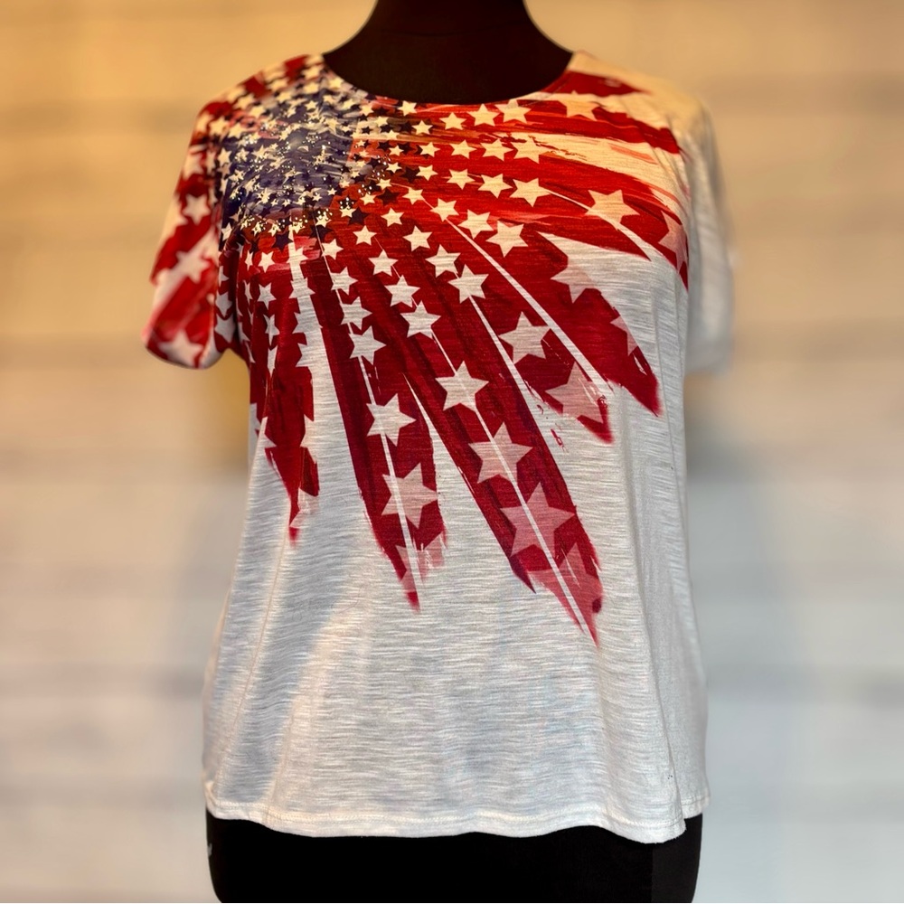 CJ Banks Patriotic Starburst Tee